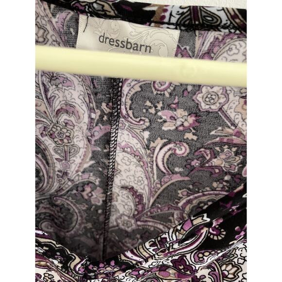 Dress Barn Womens L Tunic Top Jewel Embellishment Purple Paisley Bell Sleeve - Picture 3 of 8